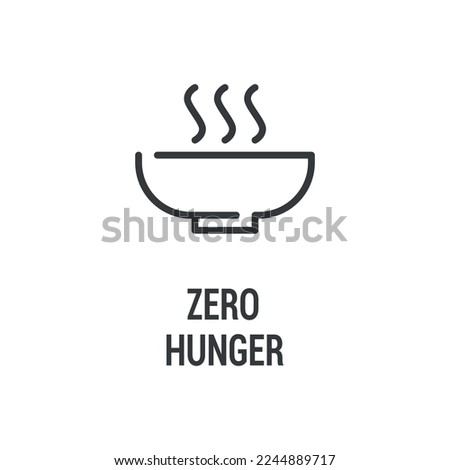 Zero hunger black icon. Corporate social responsibility. Sustainable Development Goals. SDG sign. Pictogram for ad, web, mobile app, promo. UI UX design element.