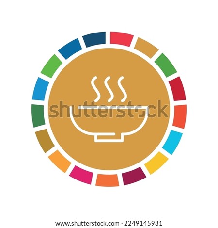 Zero hunger icon. No hunger. Corporate social responsibility sign. Sustainable Development Goals illustration. Pictogram for ad, web, mobile app, promo. Vector element.