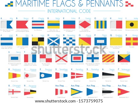 Maritime Flags and pennants International Code Vector Illustration