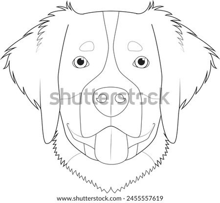 Bernese Mountain Dog easy coloring cartoon vector illustration. Isolated on white background