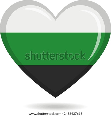 Neutrois pride flag in heart shape vector illustration