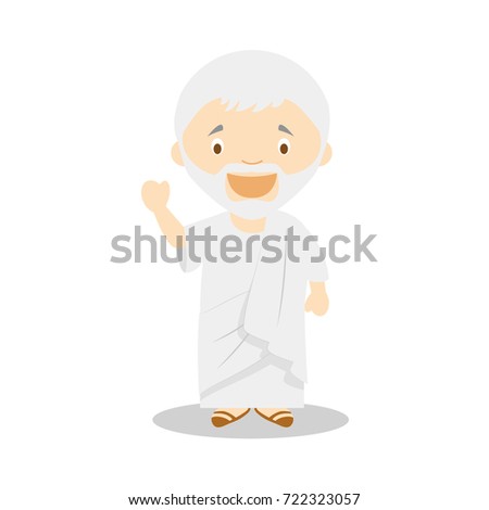 Seneca cartoon character. Vector Illustration. Kids History Collection.