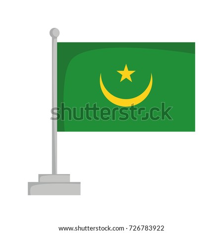 National flag of Mauritania Vector Illustration