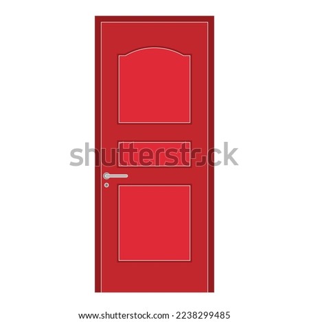 illustration of red door. vector eps10.