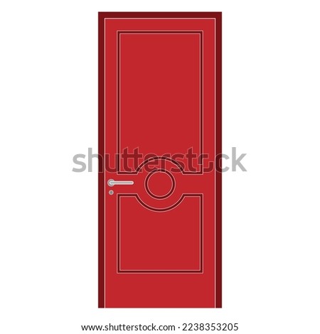 illustration of red door. vector eps10.