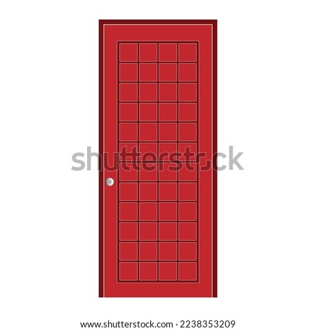 illustration of red door. vector eps10.