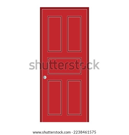 illustration of red door. vector eps10.