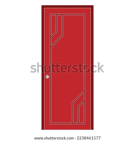 illustration of red door. vector eps10.