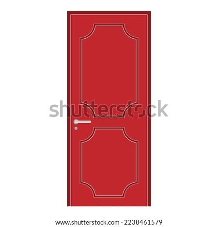 illustration of red door. vector eps10.