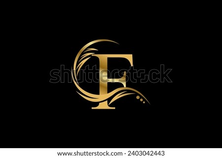 
Gold letter F logo design with beautiful leaf, flower and feather ornaments. initial letter F. monogram F flourish. suitable for logos for boutiques, businesses, companies, beauty, offices, spas, etc