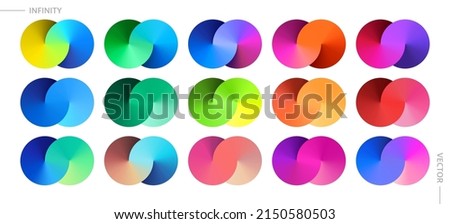 Set of Colorful Graphic Elements. Vector Illustration with Angular Gradient.