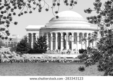Jefferson Memorial Building In Washington D.C. In Black & White