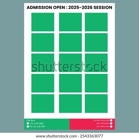 School admission flyer backside design, kids education leaflet brochure, cover layout School Admission Open Flyer Design Template minimal flat Education Center poster, Kids Education Flyer