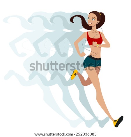 Sports running girl .