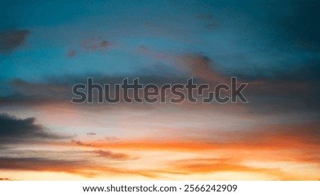 Similar – Image, Stock Photo Gray clouds on sundown sky over sea