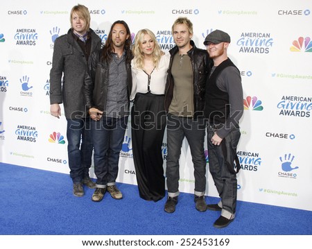Natasha Bedingfield and Lifehouse at the 2nd Annual American Giving Awards held at the NPasadena Civic Auditorium in Los Angeles, California, United States on December 7, 2012.