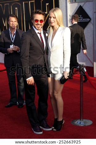 Robert Downey Jr. and Gwyneth Paltrow at the World Premiere of \