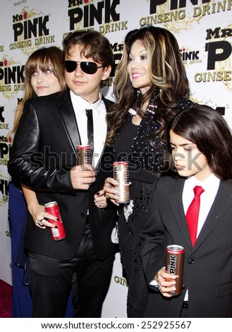 Paris Jackson, Prince Michael Jackson, La Toya Jackson and Blanket Jackson at the Mr. Pink Ginseng Drink Launch Party held at the Regent Beverly Wilshire Hotel in Los Angeles on October 11, 2012.