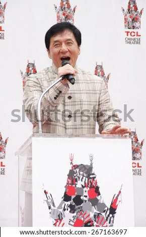 Jackie Chan at the Jackie Chan Hand and Foot Print Ceremony held at the TCL Chinese Theatre in Hollywood in Los Angeles, United States, 060613.