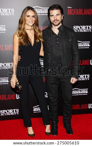 Juanes and Karen Martinez at the Los Angeles premiere of \'McFarland, USA\' held at the El Capitan Theater in Hollywood on February 9, 2015.