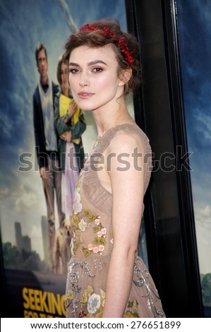 Keira Knightley at the 2012 LA Film Fest Premiere of\' Seeking A Friend For The End Of The World\' held at the Regal Cinemas L.A. Live in Los Angeles on June 18, 2012.
