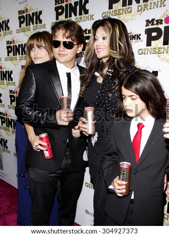 Prince Jackson, Paris Jackson, La Toya Jackson and Blanket Jackson at the Mr. Pink Ginseng Drink Launch Party held at the Regent Beverly Wilshire Hotel in Beverly Hills, USA on October 11, 2012.