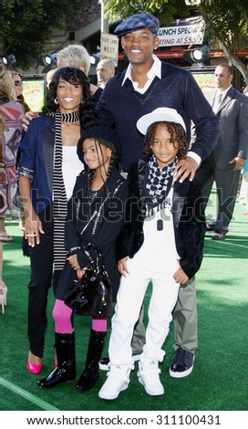 Jada Pinkett Smith, Will Smith, Willow Smith and Jaden Smith at the Los Angeles premiere of \'Madagascar: Escape 2 Africa\' held at the Mann Village Theater in Westwood, USA on October 26, 2008.