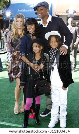 Fergie, Jada Pinkett Smith, Will Smith, Willow Smith and Jaden Smith at the Los Angeles premiere of \'Madagascar: Escape 2 Africa\' held at the Mann Village Theater in Westwood, USA on October 26, 2008.
