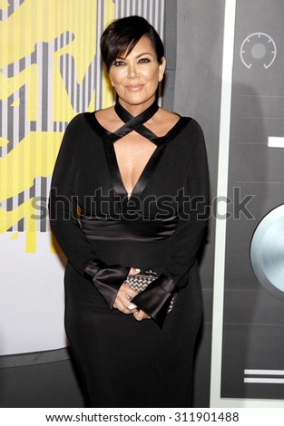 LOS ANGELES, CA - AUGUST 30, 2015: Kris Jenner at the 2015 MTV Video Music Awards held at the Microsoft Theater in Los Angeles, USA on August 30, 2015.