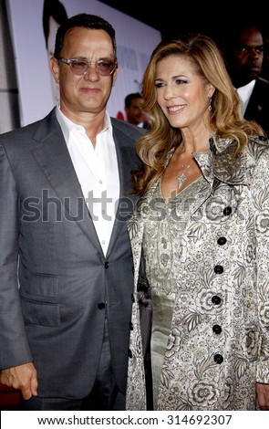 HOLLYWOOD, CA - NOVEMBER 09, 2009: Tom Hanks and Rita Wilson at the World premiere of \'Old Dogs\' held at the El Capitan Theater in Hollywood, USA on November 9, 2009.