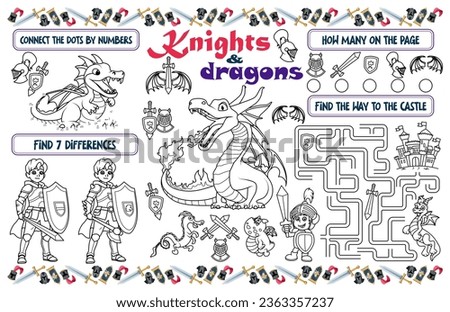 Festive placemat for children. Printable activity sheet 