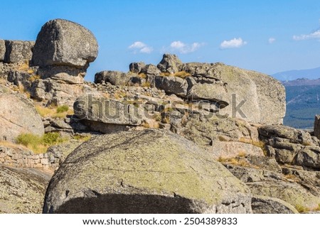 Similar – Foto Bild Kloster auf einem riesigen Felsen in Meteora, Griechenland mit Bergkette und dramatischen Wolken