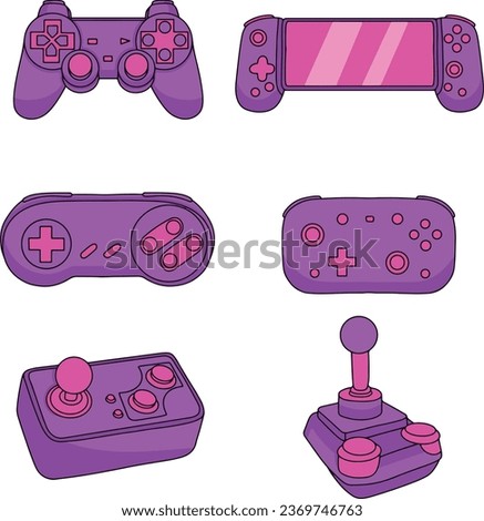 Set Vector Game Controller flat style.
