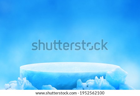 Ice podium for mockup display or presentation of products. Advertising theme concept. Stock foto © 