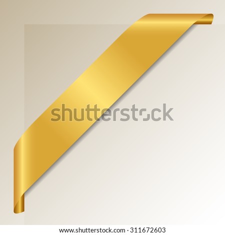 Golden Corner Ribbon - Vector Design Element