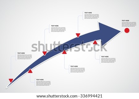 Big growth Arrow / Timeline with text options / A way to success - Vector infographic template
