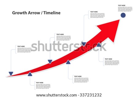 Big growth Arrow / Timeline with text options / A way to success - Vector infographic template