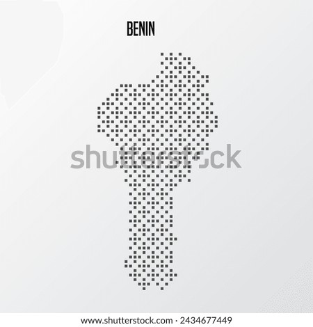 Abstract halftone Benin map isolated on white background. Vector illustration