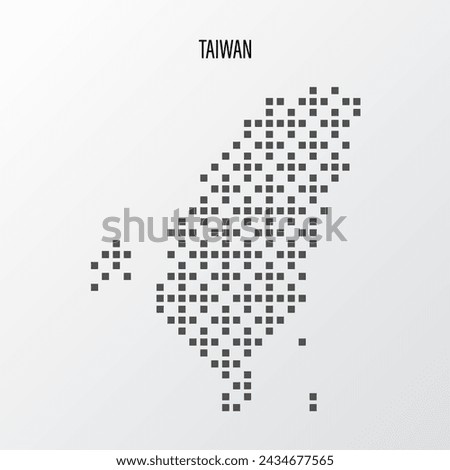 Abstract halftone Taiwan map isolated on white background. Vector illustration