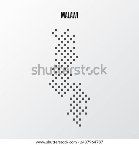 Malawi country map made from abstract halftone dot pattern