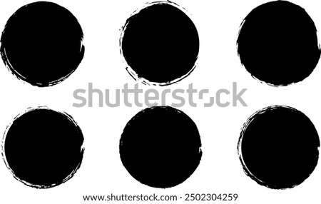 Ink spot dot round smear print silhouette set. Wet dry sponge brush circle shape sticker backdrop grunge sale sticker graffiti detail trace dirty texture splat banner drip dot print isolated