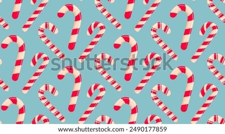 Christmas candy cane seamless pattern. Merry Christmas and Happy New Year background.