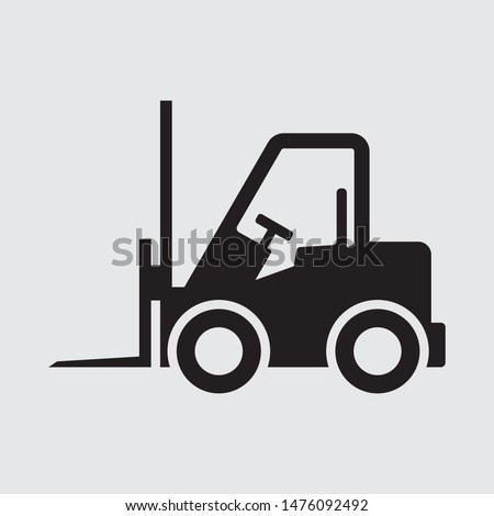 Forklift flat vector icon, sign
