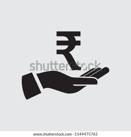 Rupee symbol In Hand, Vector icon