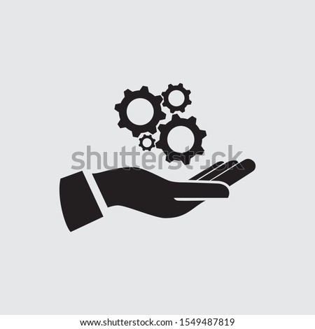 Gears In Hand, Vector icon