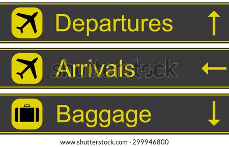 Airport Signs Vector Illustration