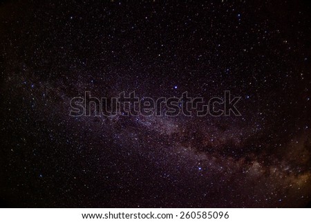 Night sky with stars and planets. Wide angle shooting. Our galaxy Milky Way.