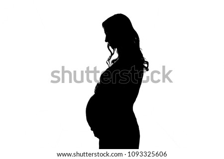 Similar – Image, Stock Photo Silhouette of a pregnant woman against an oceanic landscape