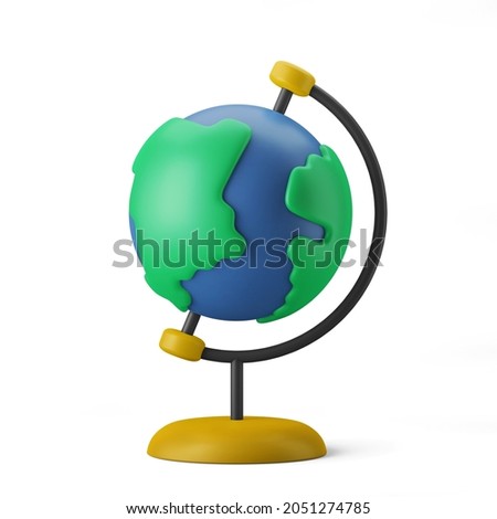 world globe geography class symbol 3d illustration 3d icon 3d illustration isolated