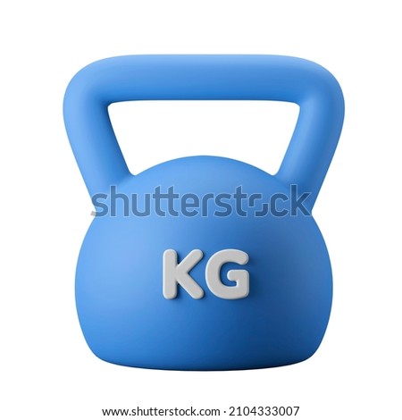 heavy iron kettlebell with handle 3d icon 3d illustration gym equipment fitness theme isolated Foto d'archivio © 